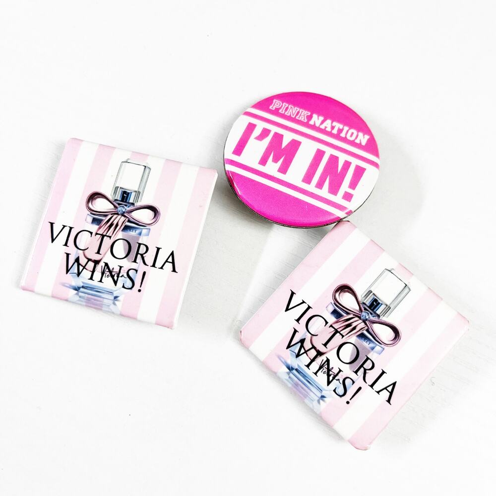 Victoria's Secret Pink Nation and Perfume Pin Badge Lot Y2K